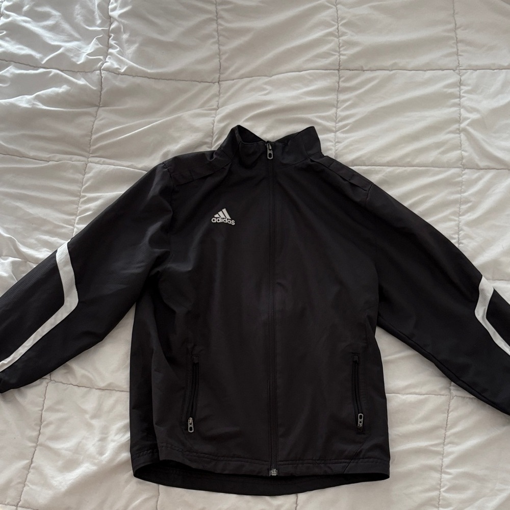 Adidas Men's Black and White Windbreaker